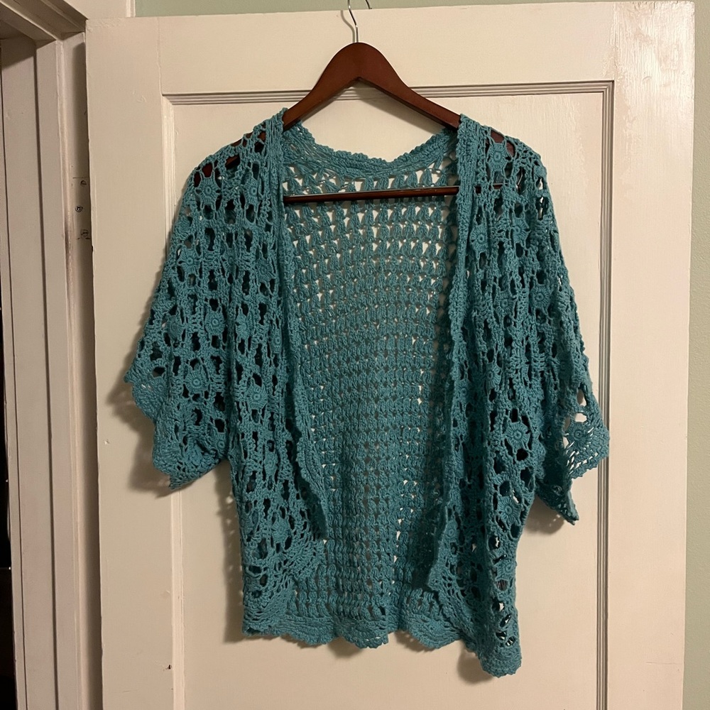 100% cotton crochet cardi